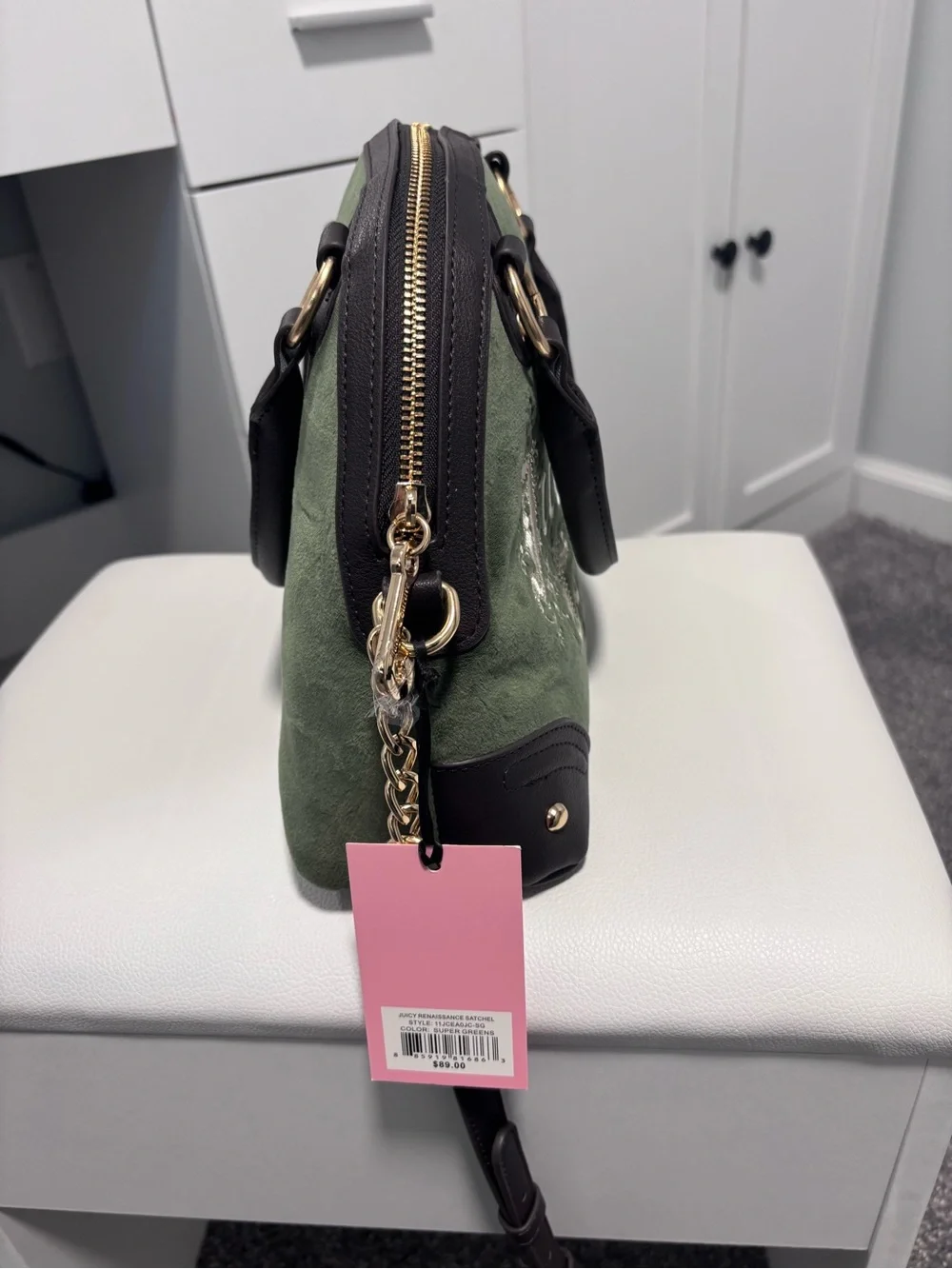 Juicy Couture Renaissance Satchel Crossbody Bag color Super Greens